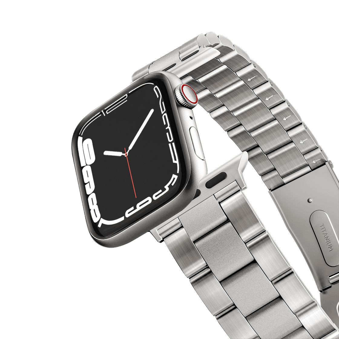 Titanium 3-Link Band 45mm (Series 7-9) - Natural Titanium | Image 1