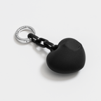 Charm Keychain - Puffy Heart - Black