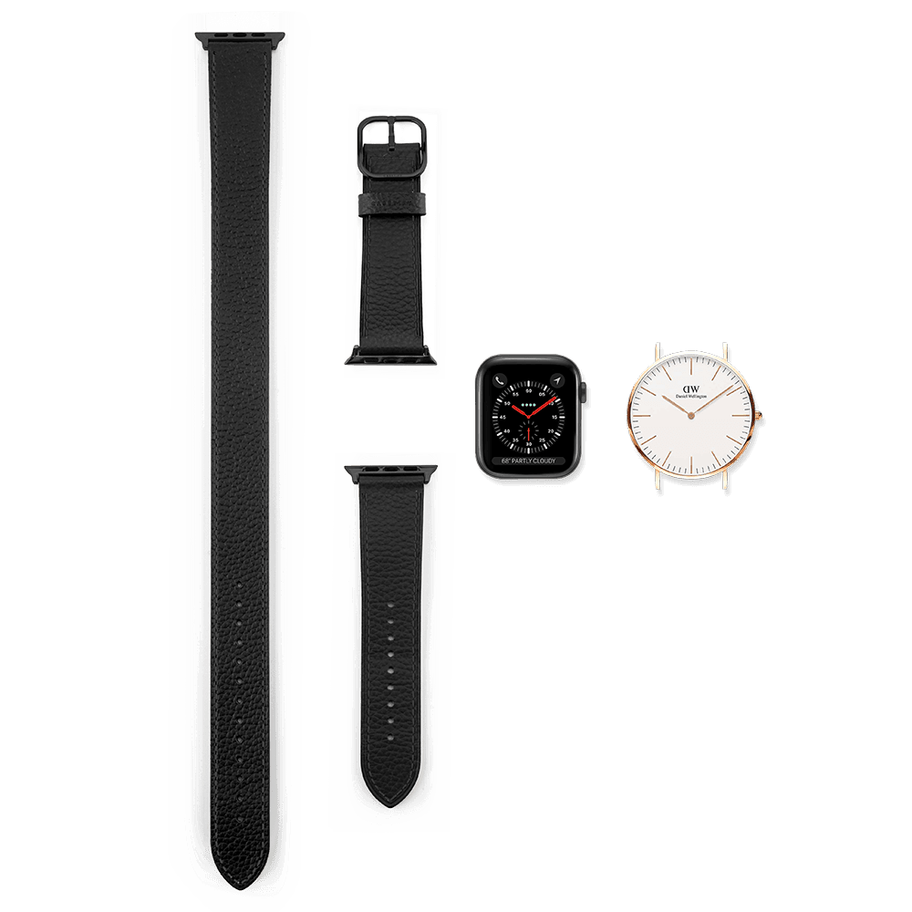 2-in-1 Italian Leather Band 41mm (Series 7-9) - Black