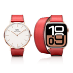 2-in-1 Italian Leather Band 46mm (Series 10) - Red