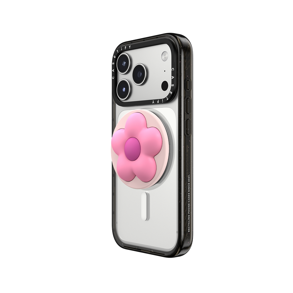 Snappy Flower Grip Stand - Pink Puffy Flower