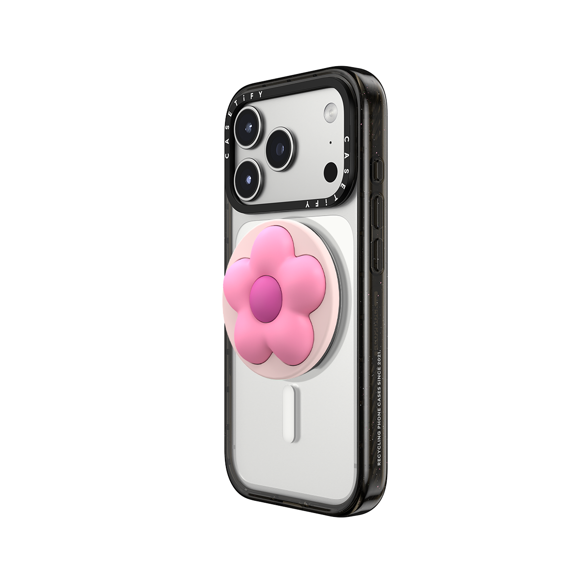 Snappy Flower Grip Stand - Pink Puffy Flower