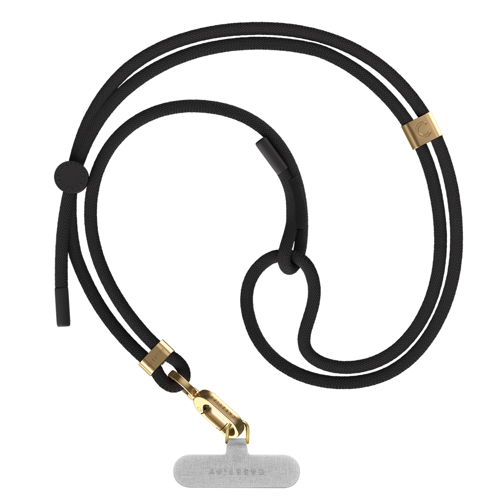 Rope Cross-body Strap -  Black/Gold (6mm)