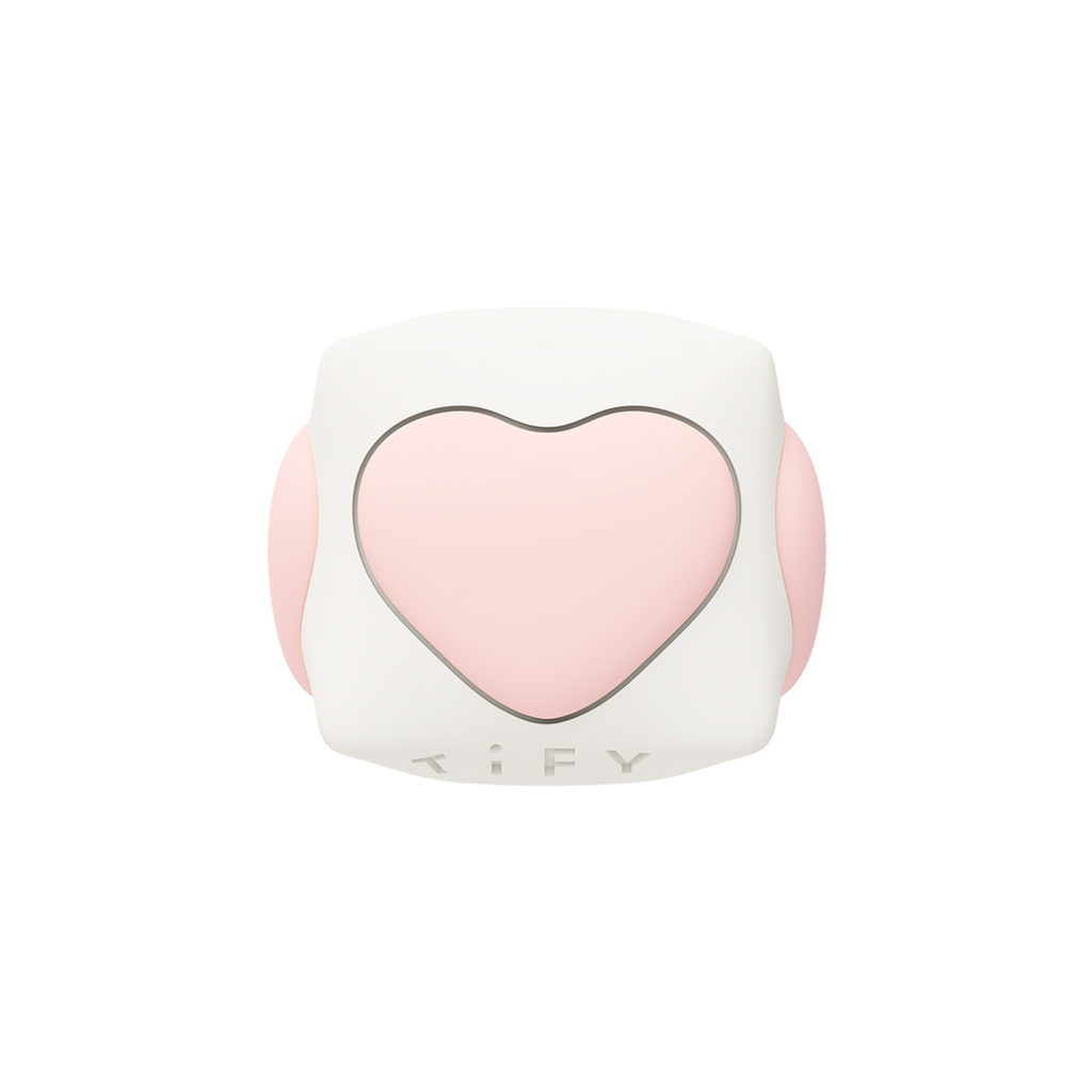 Puffy Charm Cube - HEART - White with Pink Heart | Image 1