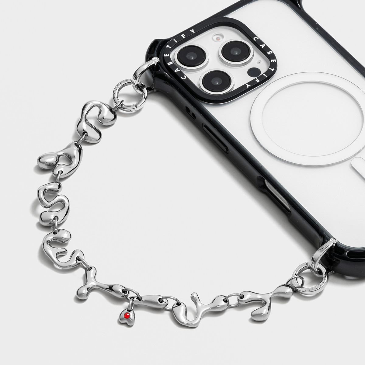 Charm Keychain - Script Chain - Shiny Silver