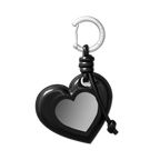 Puffy Heart Bag Charm - Studded Black