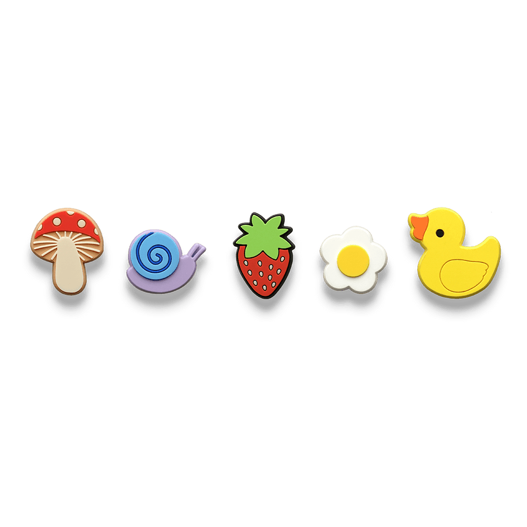 The Push-In Pin Set - Cottage Core Set (Snail, Daisy, Strawberry, Mushroom, Duck) | Image 1