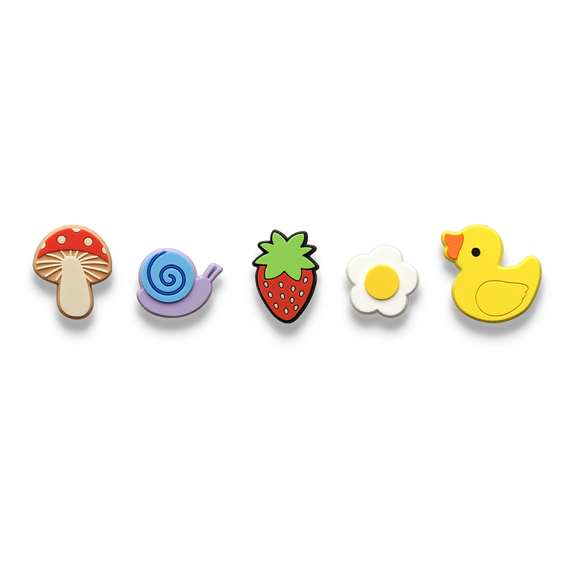 The Push-In Pin Set - Cottage Core Set (Snail, Daisy, Strawberry, Mushroom, Duck) | Image 1