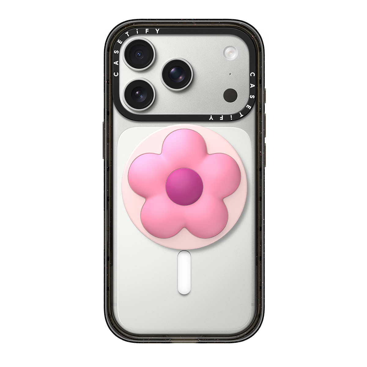 Snappy Flower Grip Stand - Pink Puffy Flower | Image 1