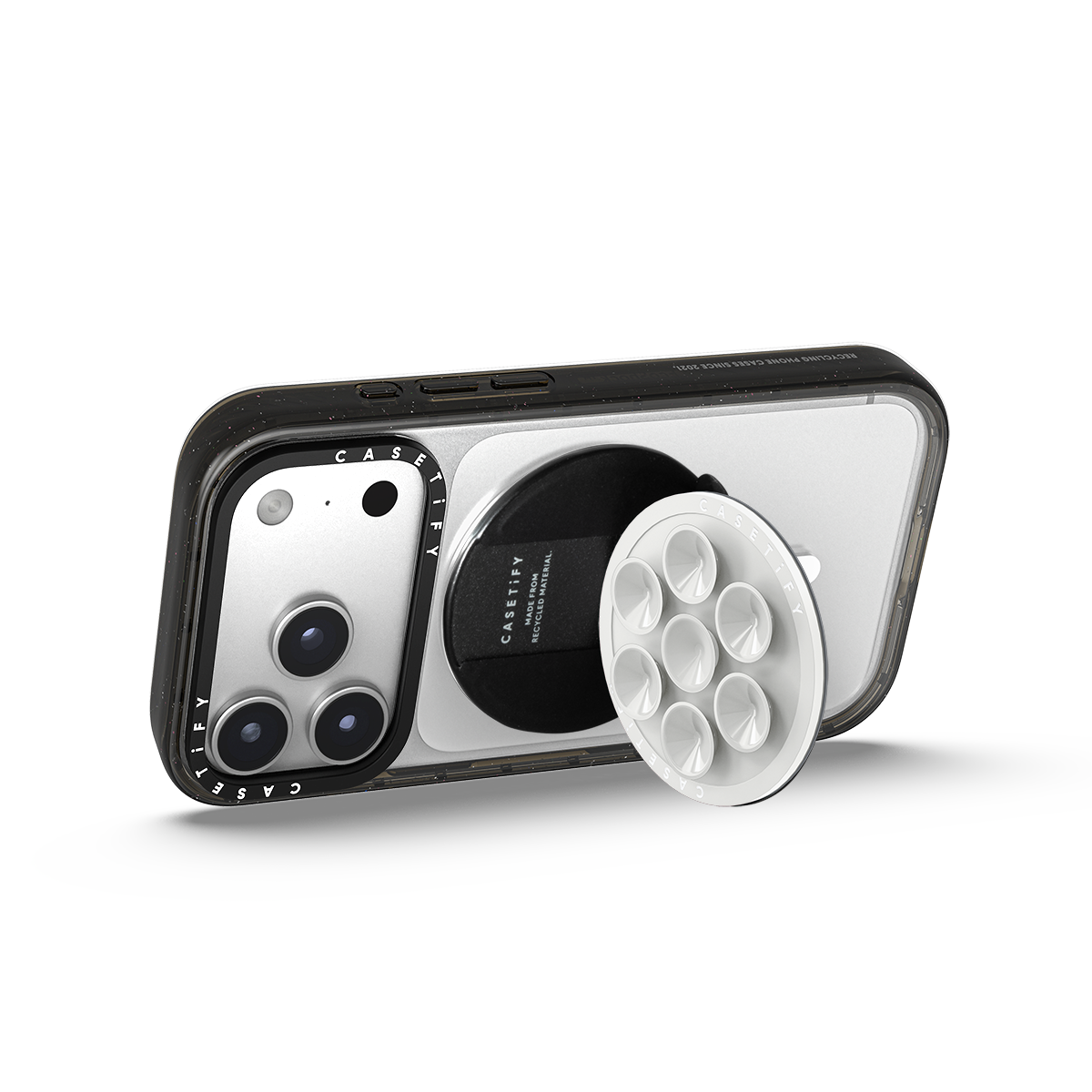Snappy Snap & Stick Grip Stand MagSafe Compatible - Pebble Grey