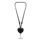 BioVeg Heart Cross-body Strap - Black + Silver D-ring Light Grey Strap Card (NON-PRINT)
