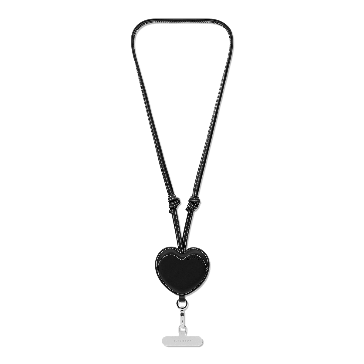 BioVeg Heart Cross-body Strap - Black + Silver D-ring Light Grey Strap Card (NON-PRINT)