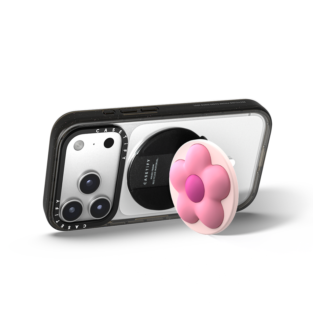 Snappy Flower Grip Stand - Pink Puffy Flower