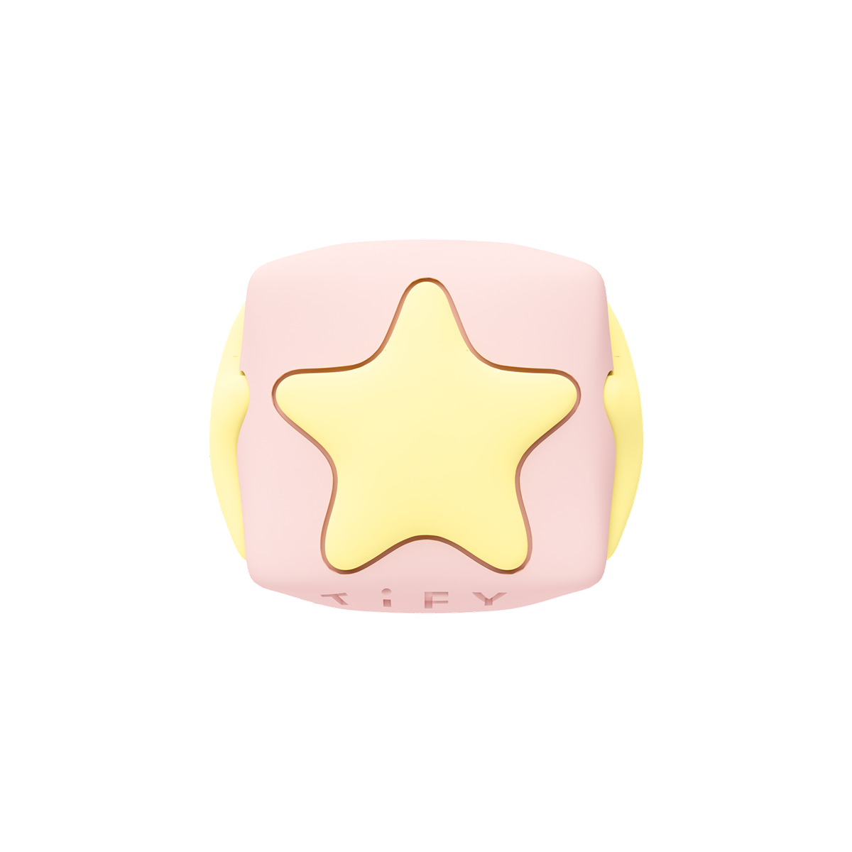 Puffy Charm Cube - STAR - Pink with Yellow Star | Image 1