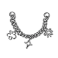 Charm Keychain - Doodle Curb Chain - Shiny Silver | Image 1