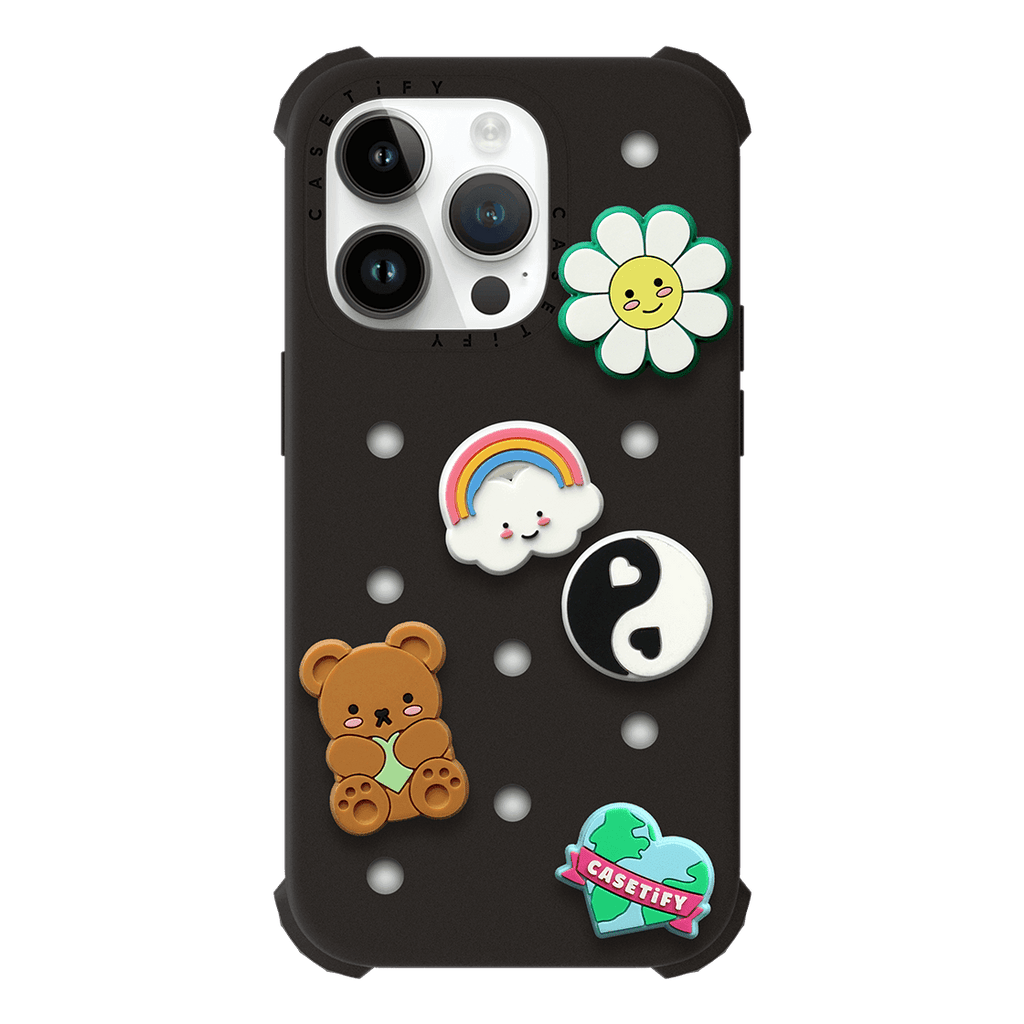 The Push-In Pin Set - Peace Love Earth Set (Rainbow Cloud, Teddy Bear, Cute Daisy, Yin Yang, Love the Earth)