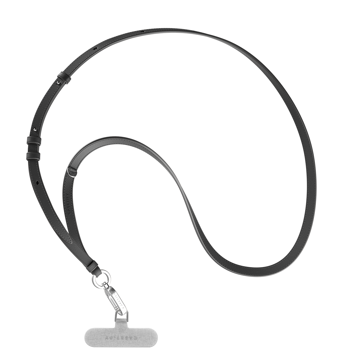 BioVeg Tumbled Cross-body Strap - Black + D-ring Light Grey Strap Card