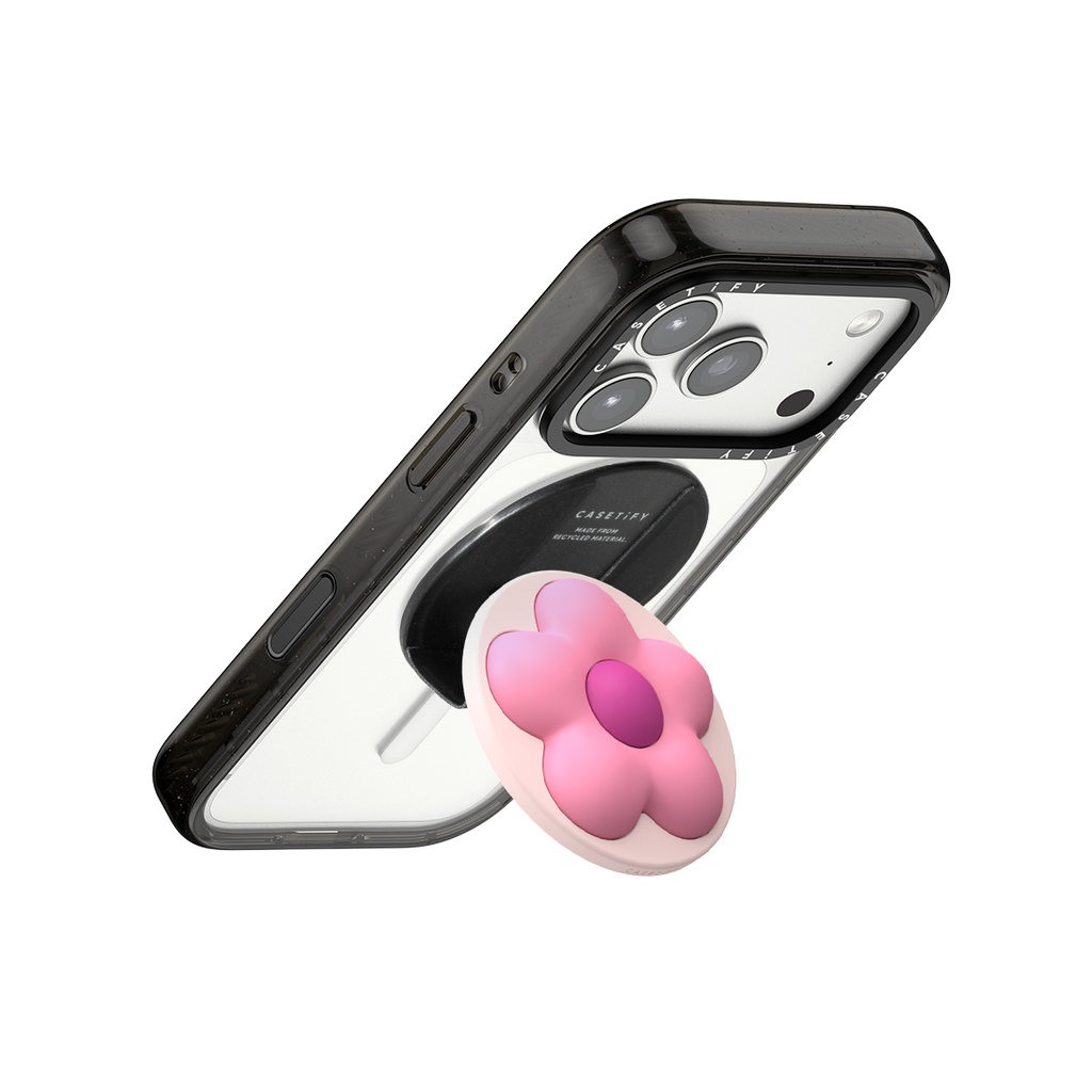 Snappy Flower Grip Stand - Pink Puffy Flower