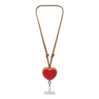 BioVeg Heart Cross-body Strap - Tan + Silver D-ring Light Grey Strap Card (NON-PRINT)