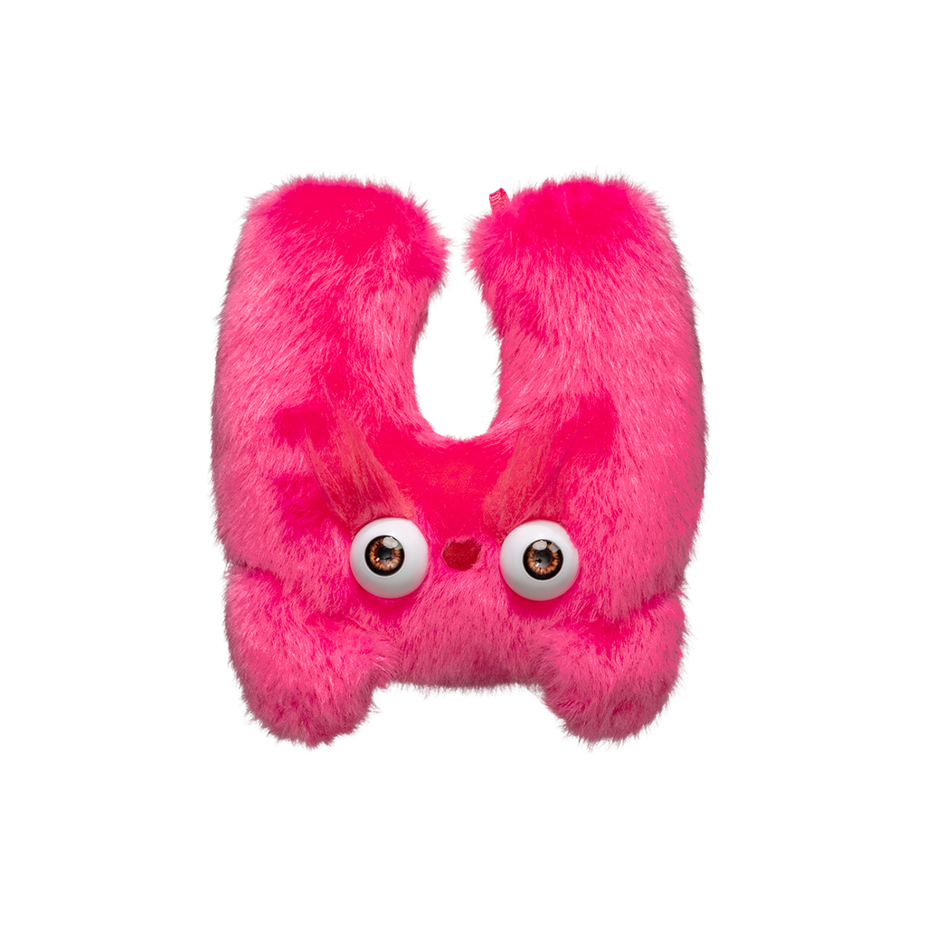 Plushmate Alphabet U with Strap + Carabiner - Pink | Image 1