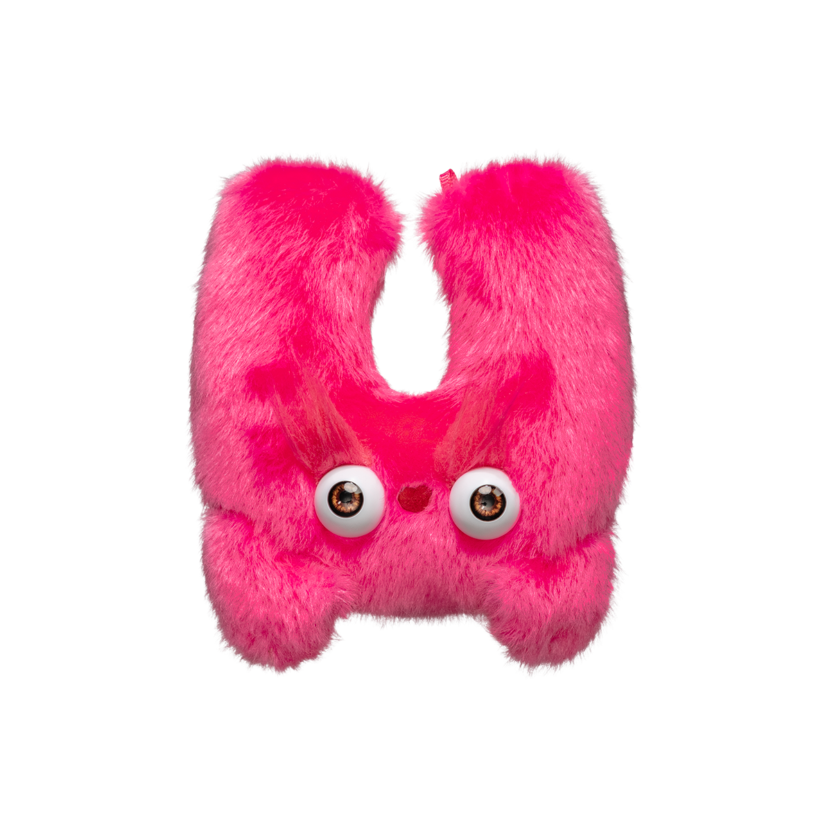 Plushmate Alphabet U with Strap + Carabiner - Pink | Image 1