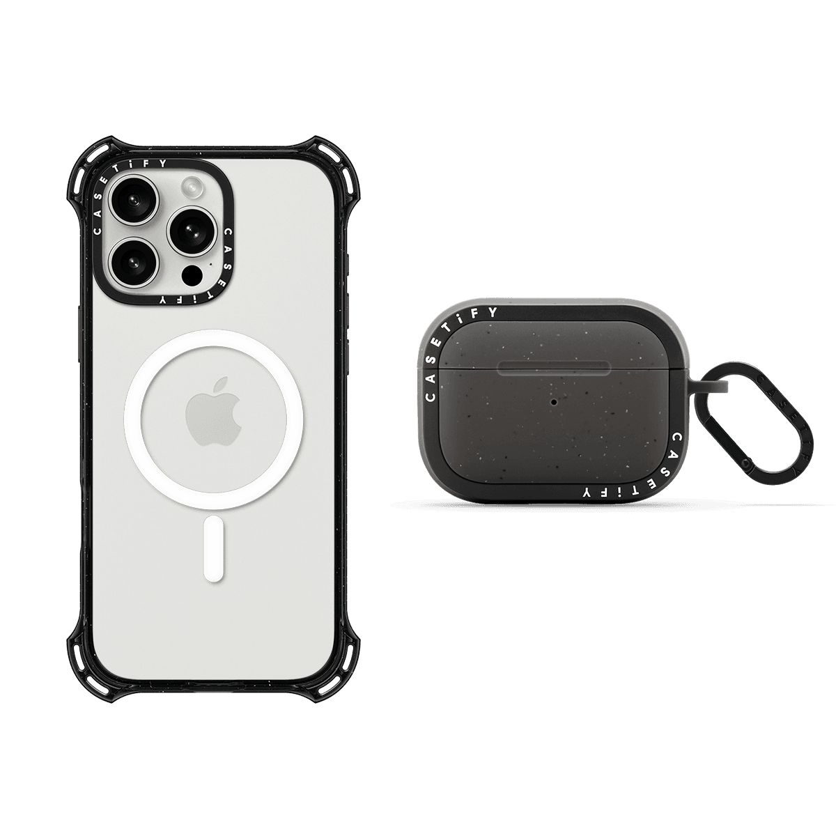 Bounce Duo Set -  iPhone 16 Pro Max Bounce Case MagSafe Compatible (Clear Black)& AirPods Pro 2 Bounce Case | Image 1