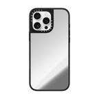 Mirror Duo Set - iPhone 16 Pro Max Mirror Case MagSafe Compatible (Silver on Black) & AirPods Pro 2 Mirror Case