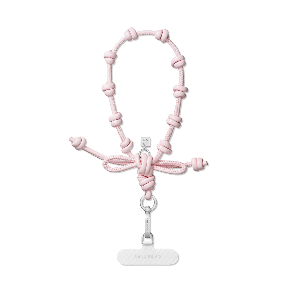 Bow Charm Wristlet - Blush Pink
