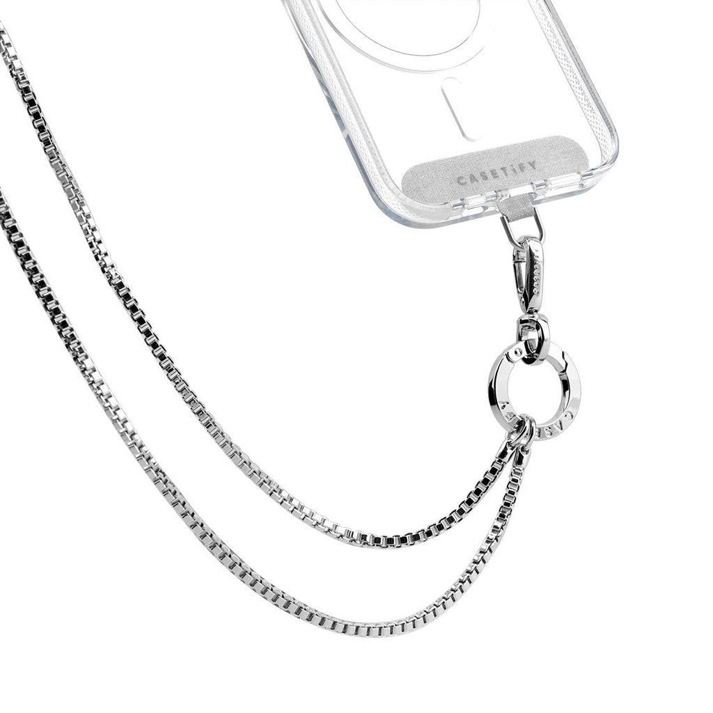 Metal Heart Cross-body Strap - Glossy Silver | Image 1
