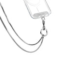 Metal Heart Cross-body Strap - Glossy Silver | Image 1