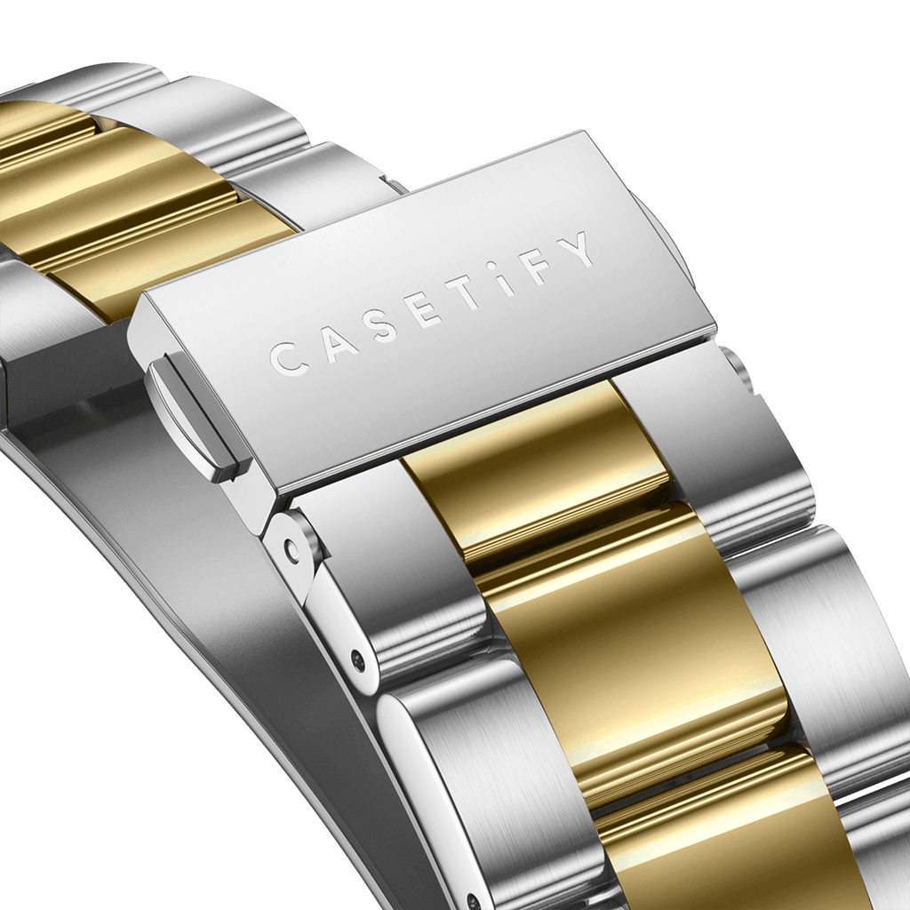 Stainless Steel 3-Link Band 45mm (Series 7-9) - Two-Tone (Yellow Gold/Silver)