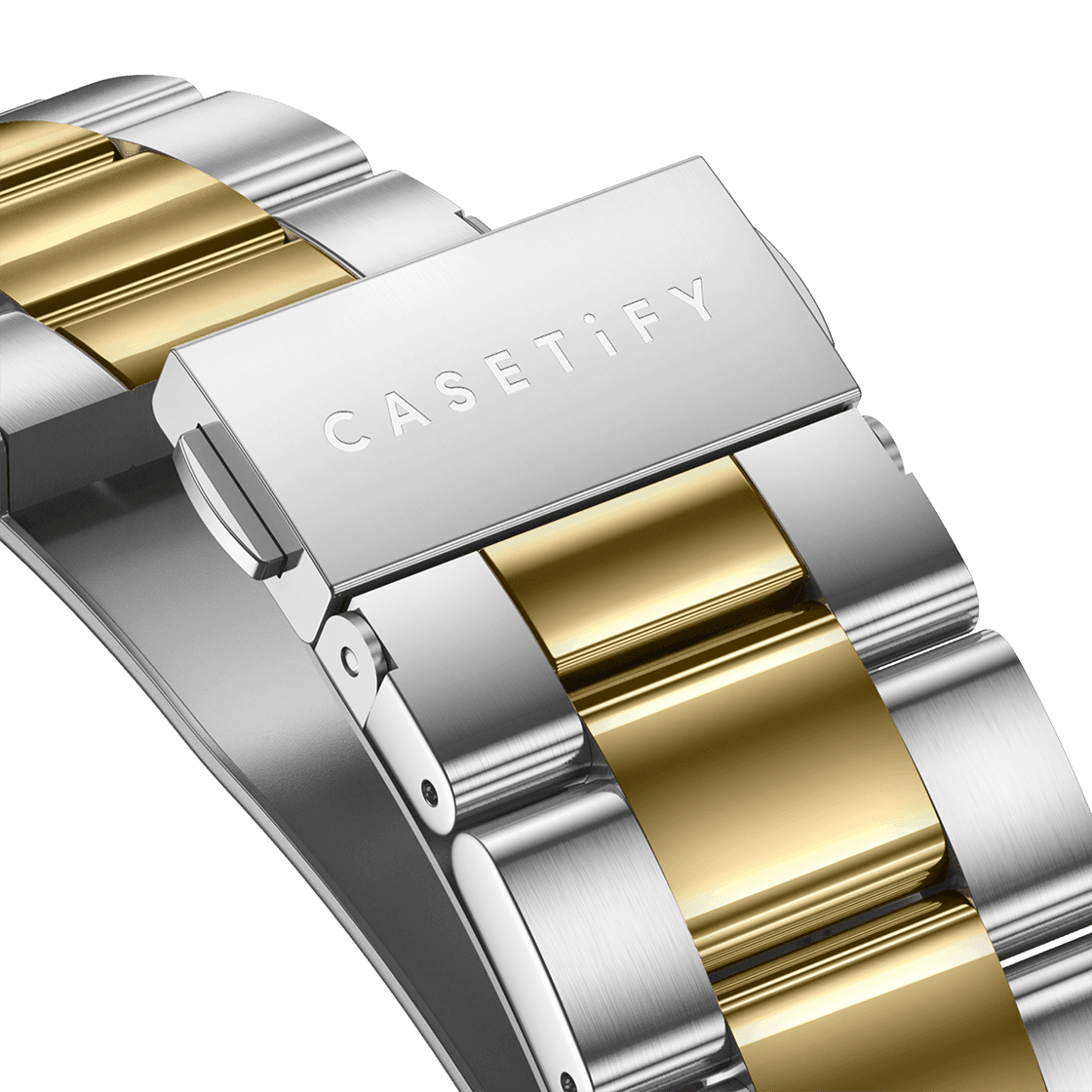 Stainless Steel 3-Link Band 45mm (Series 7-9) - Two-Tone (Yellow Gold/Silver)