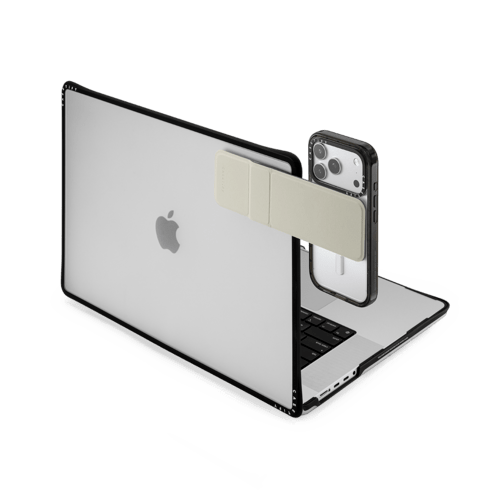 Lilac Poppy | Snappy Laptop Phone Mount / Snappy Laptop Phone Mount MagSafe Compatible / Black/Beige | Image 2