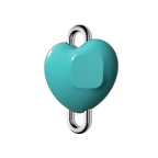 Metallic Heart Charm Cube - Mint Blue