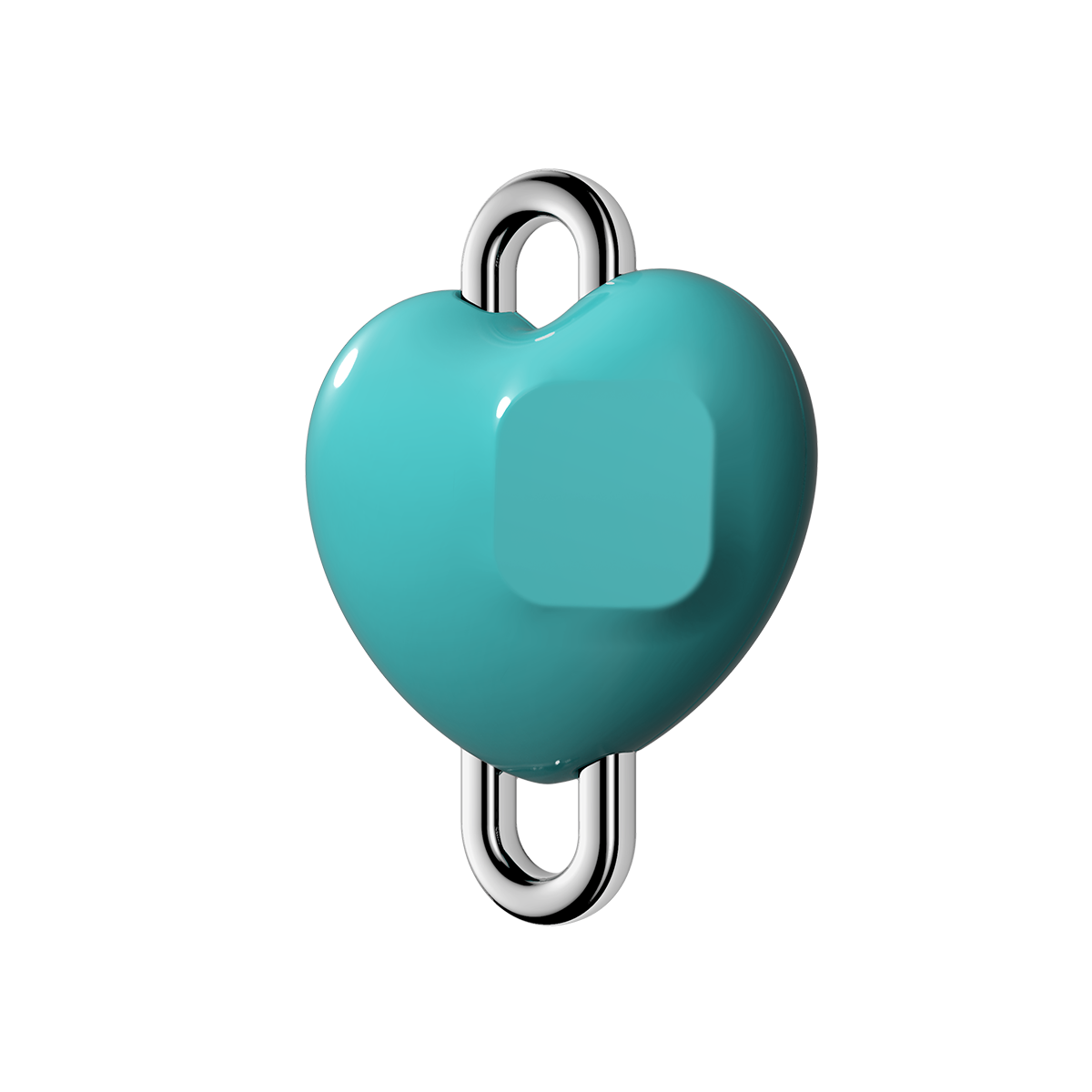 Metallic Heart Charm Cube - Mint Blue