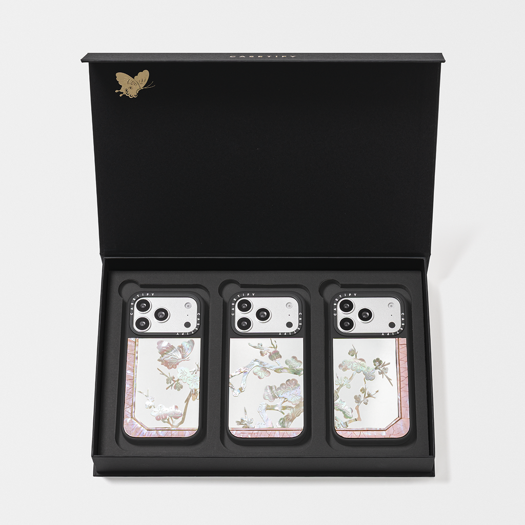 [PRE-ORDER] Miss Sohee Mother of Pearl Silver Mirror Case Box Set - Pink - iPhone 17 Pro Max | Image 1
