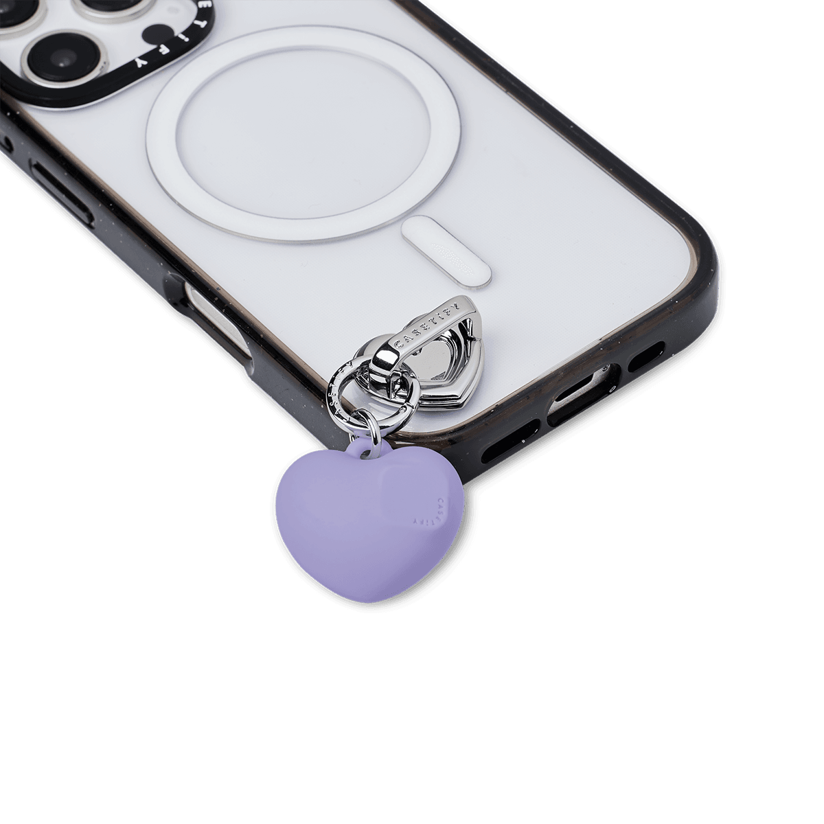 Charm Keychain - Puffy Heart - Dusk Purple