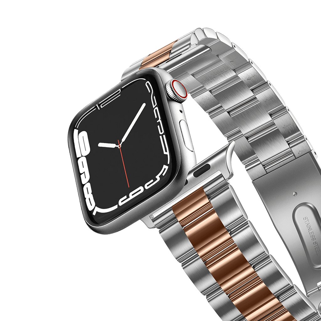 Stainless Steel 3-Link Band 45mm (Series 7-9) - Two-Tone (Rose Gold/Silver) | Image 1