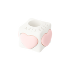 Puffy Charm Cube - HEART - White with Pink Heart