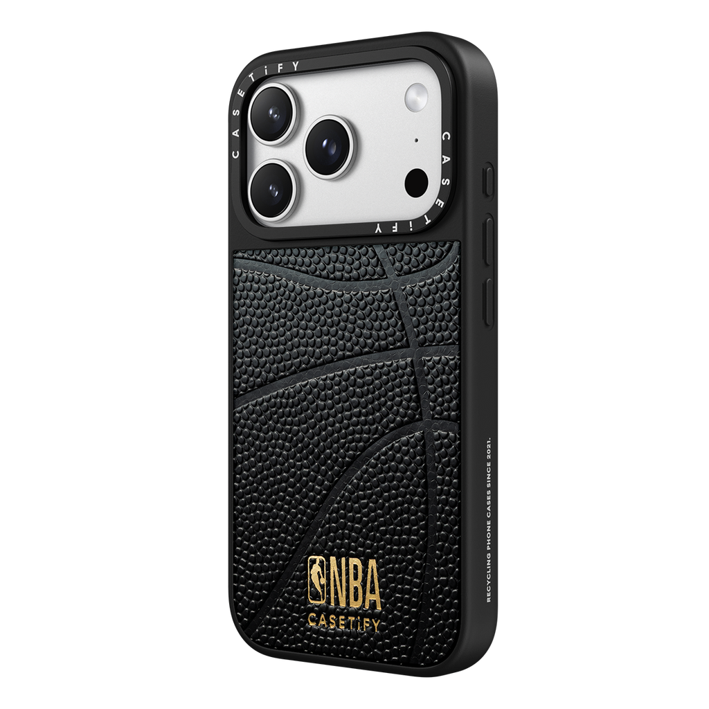 CASETiFY x NBA 2026 iPhone 17 Pro Max Material Grip Case Basketball Leather Case