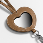 BioVeg Heart Cross-body Strap - Tan + Silver D-ring Light Grey Strap Card (NON-PRINT)