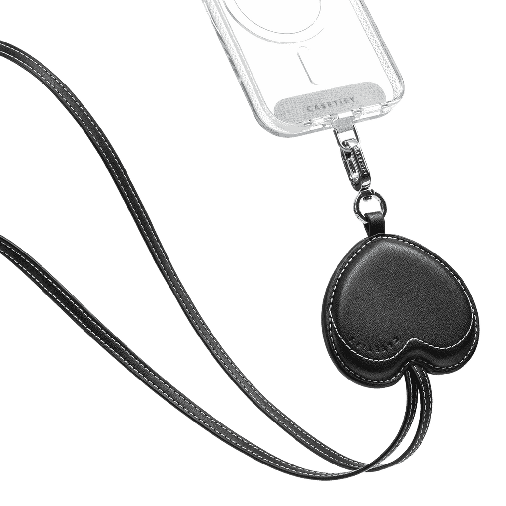 3-in-1 BioVeg Set- iPhone 16 Pro Max (Black) & Snappy Wallet (Black) & Heart Cross-body Strap (Black)