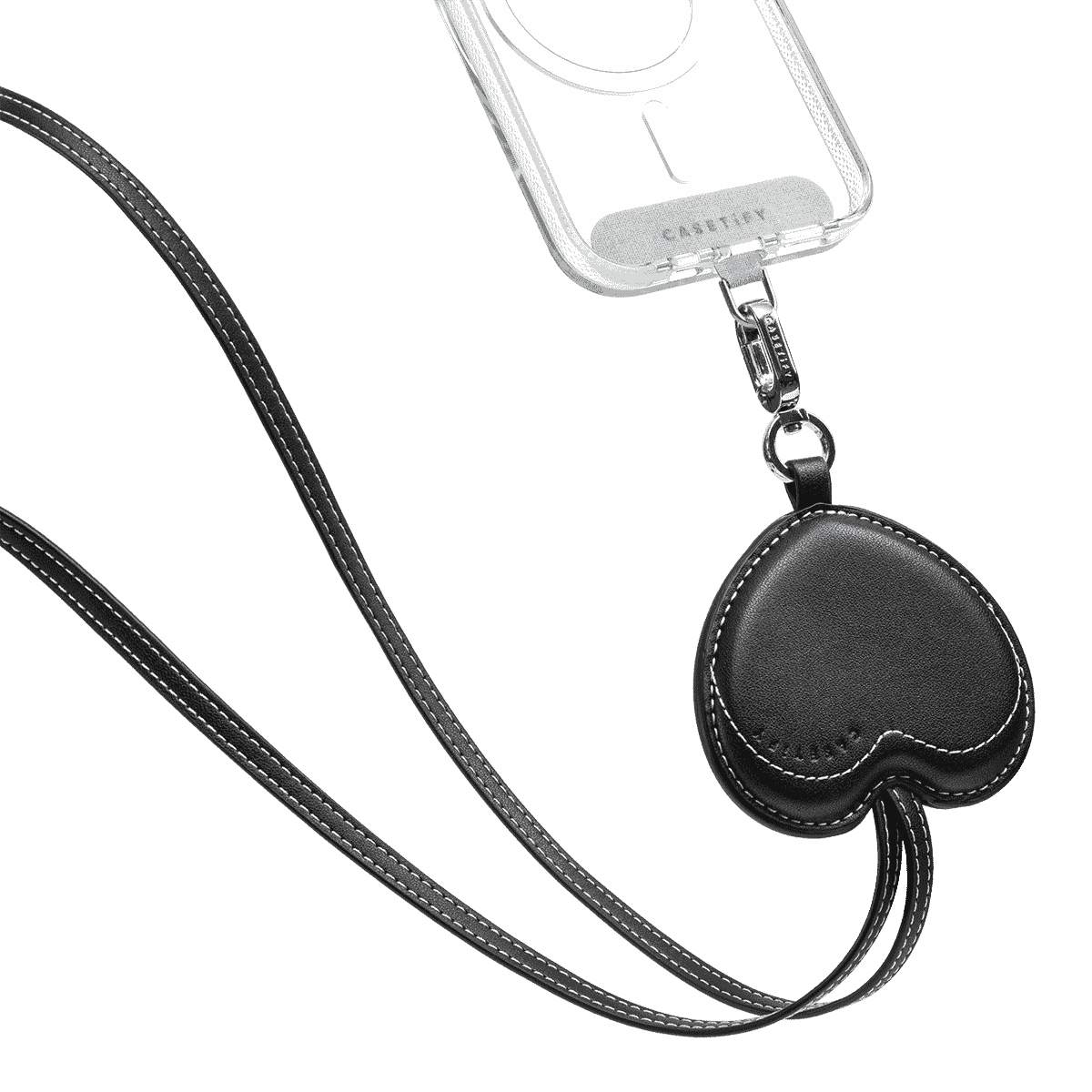 3-in-1 BioVeg Set- iPhone 16 Pro Max (Black) & Snappy Wallet (Black) & Heart Cross-body Strap (Black)