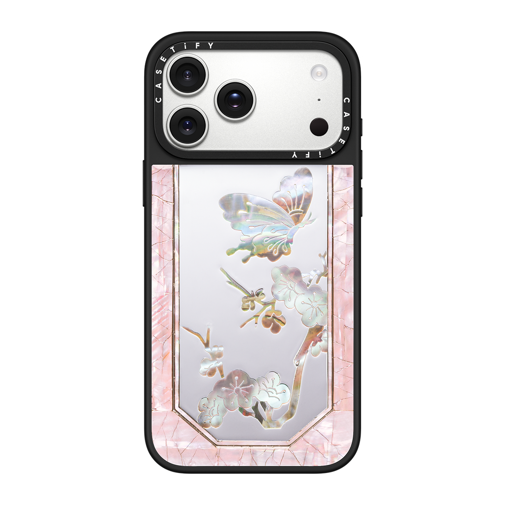 [PRE-ORDER] Miss Sohee Mother of Pearl Silver Mirror Case - Pink - iPhone 17 Pro Max | Image 1