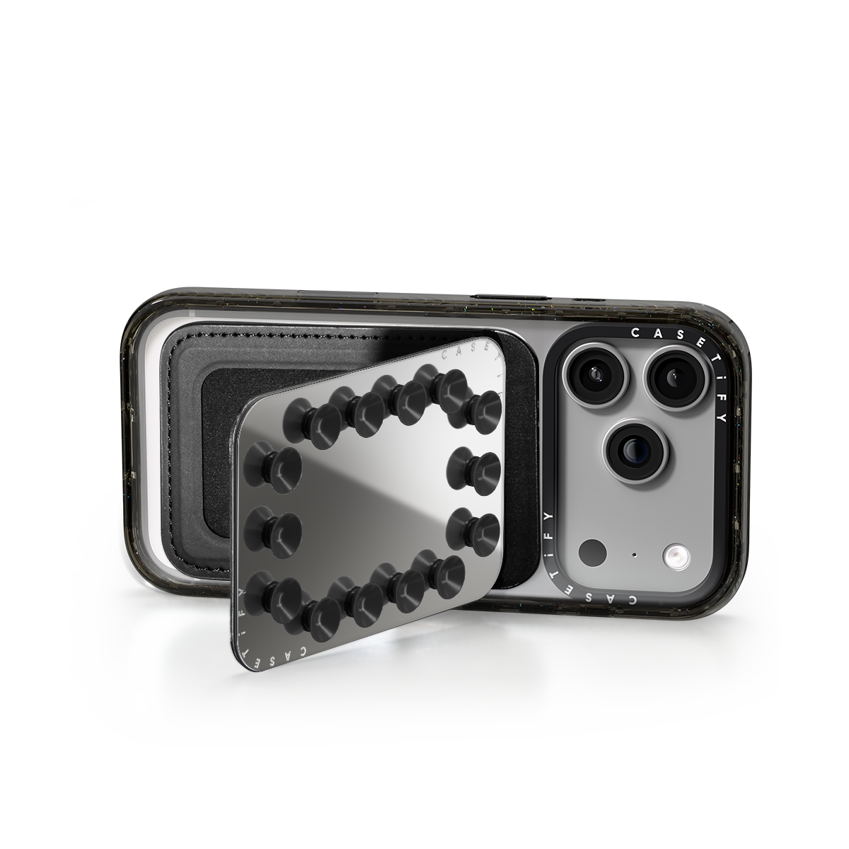 Snappy Snap & Stick Mirror Cardholder Stand MagSafe Compatible - Black