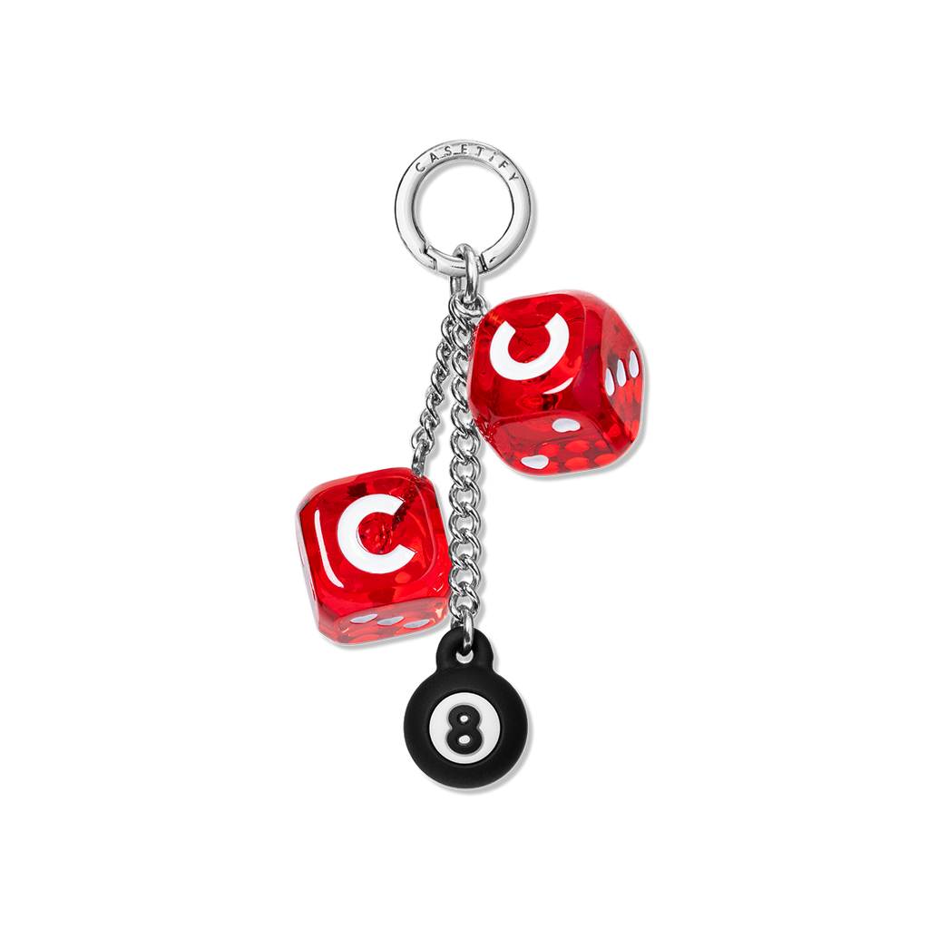 Charm Keychain - C² Lucky Dice - Red | Image 1