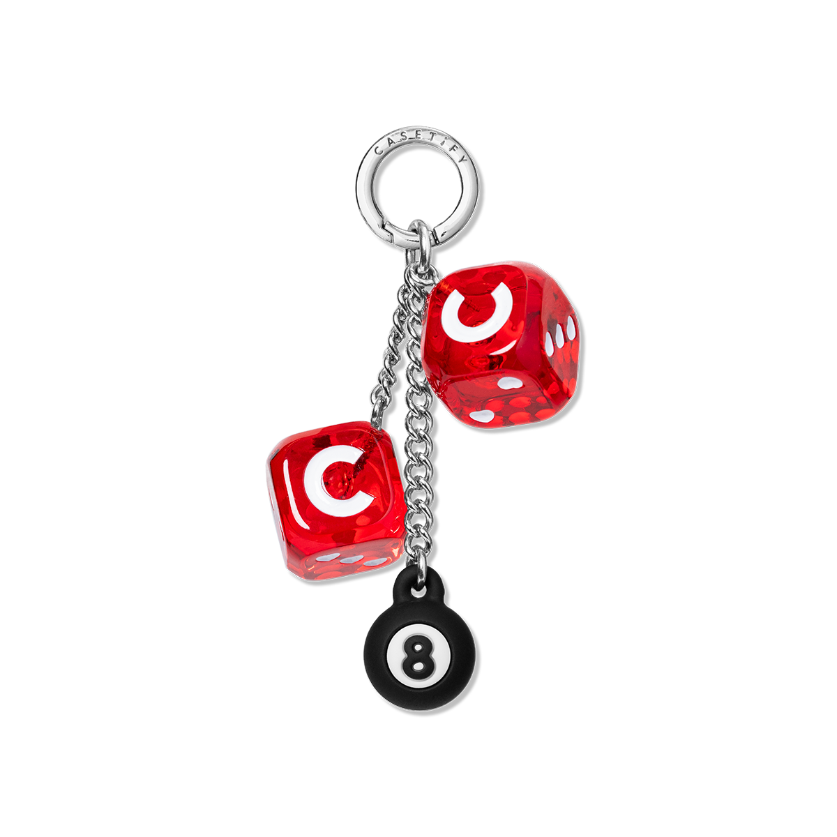 Charm Keychain - C² Lucky Dice - Red | Image 1
