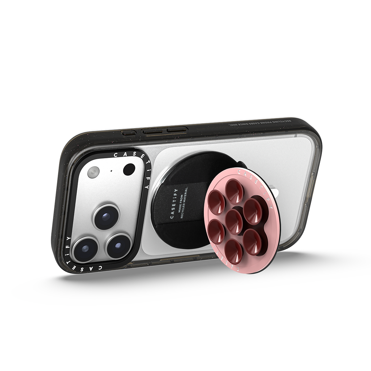 Snappy Snap & Stick Grip Stand MagSafe Compatible - Primrose Pink Paw