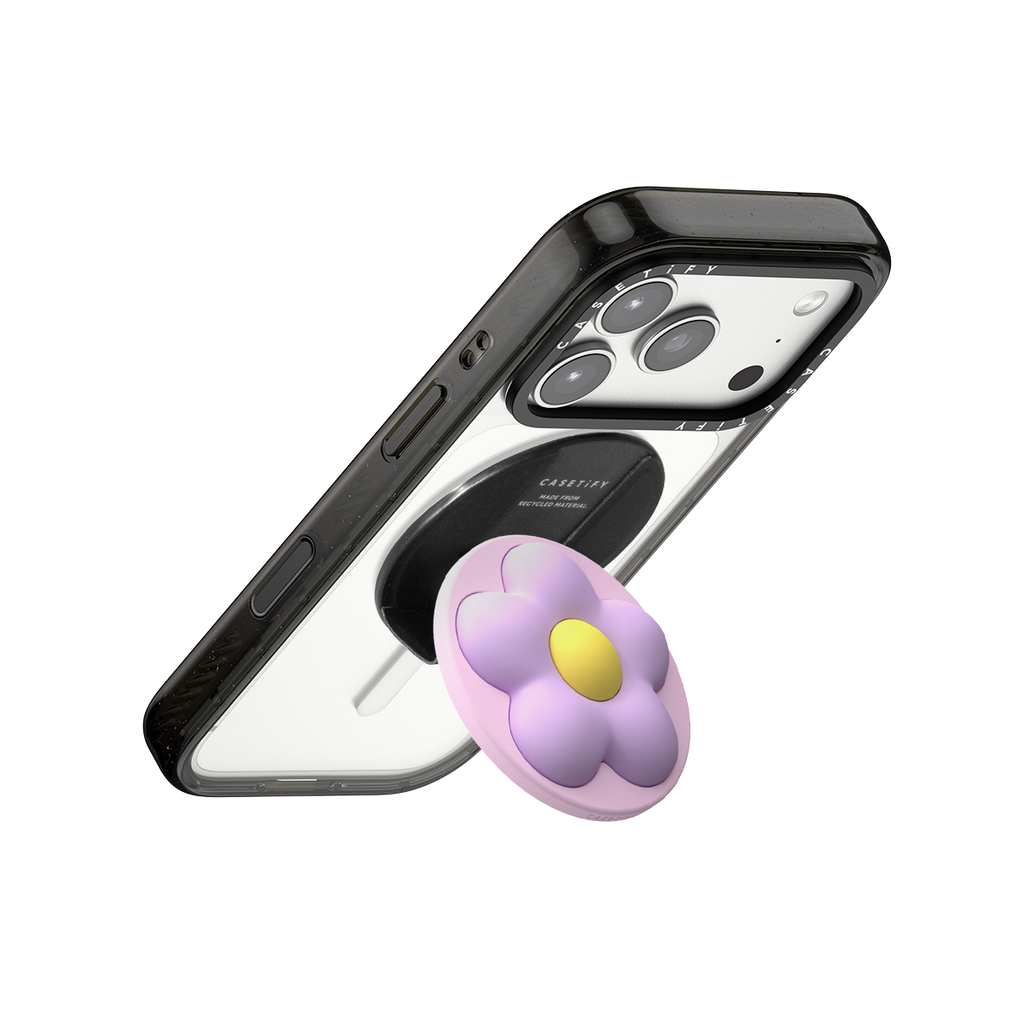 Snappy Flower Grip Stand - Lilac Puffy Flower
