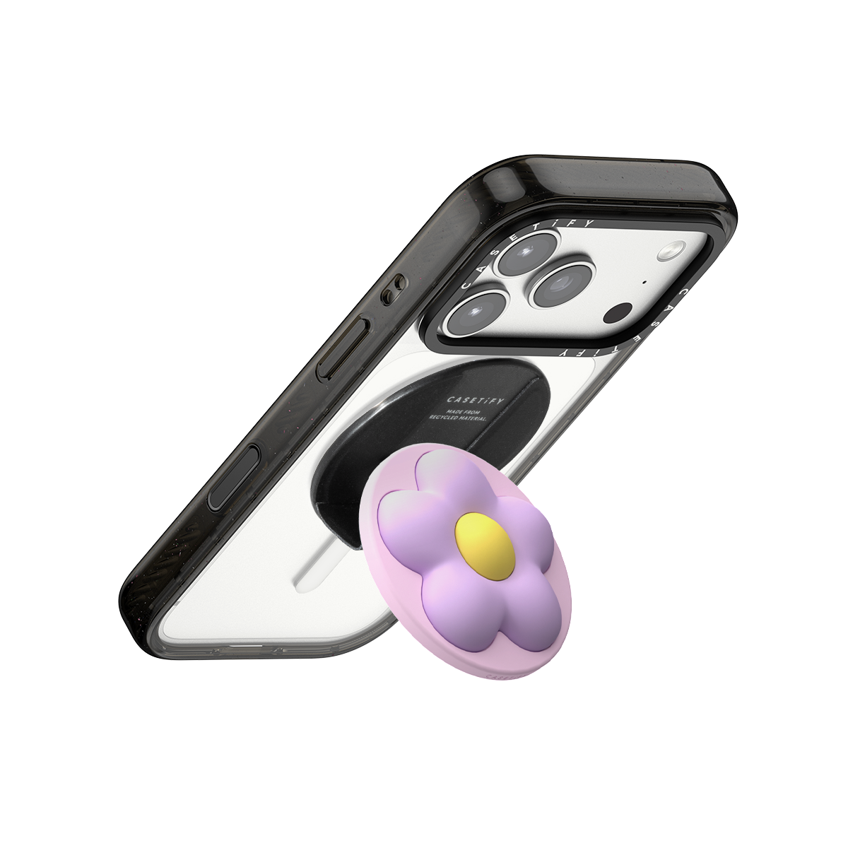 Snappy Flower Grip Stand - Lilac Puffy Flower